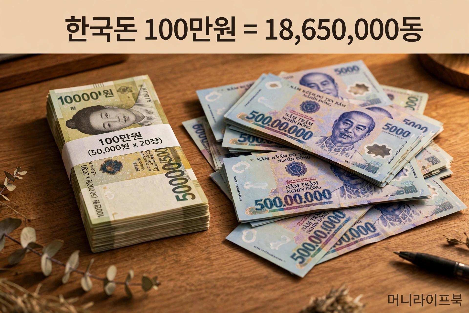 한국돈 100만원 베트남동