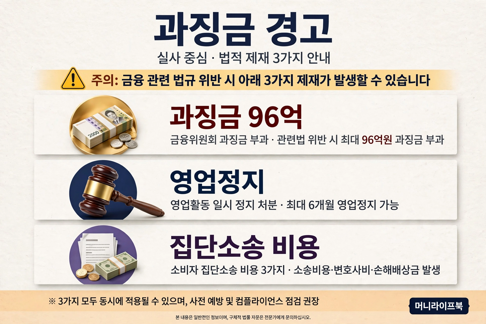 과징금 96억 영업정지 집단소송 비용 3가지