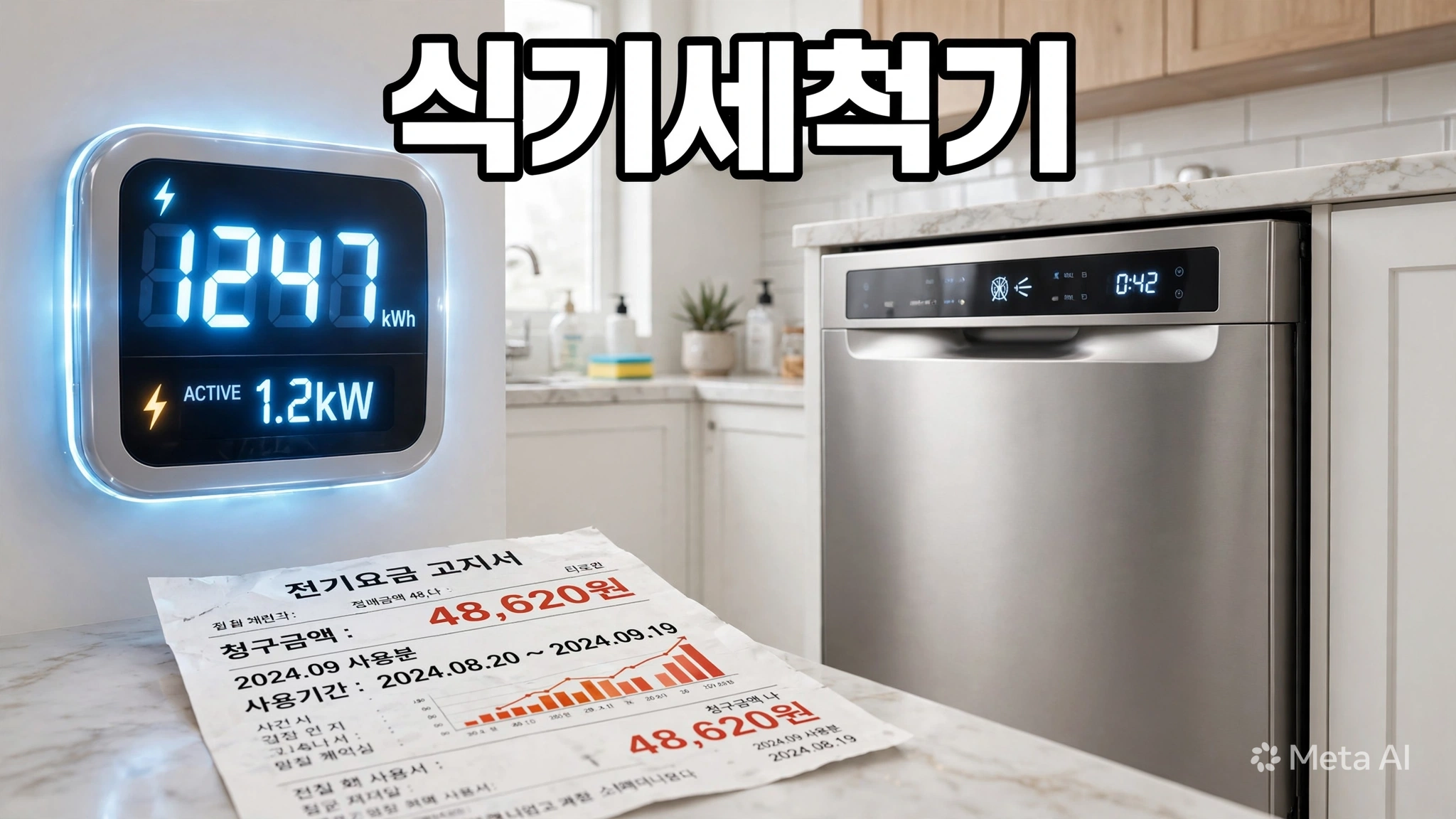 식기세척기 매일 돌리면 전기세 얼마나 늘까? 월 30회 계산