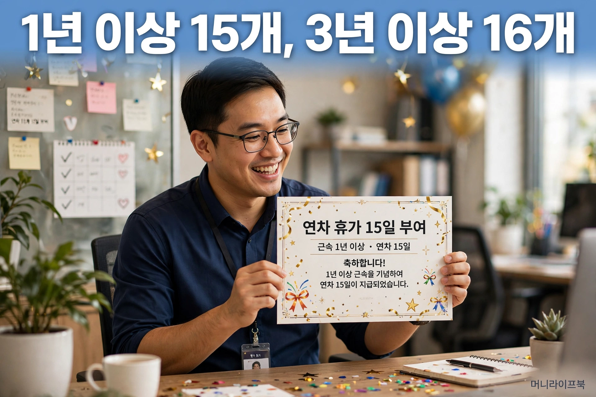 1년 이상 15개, 3년 이상 16개