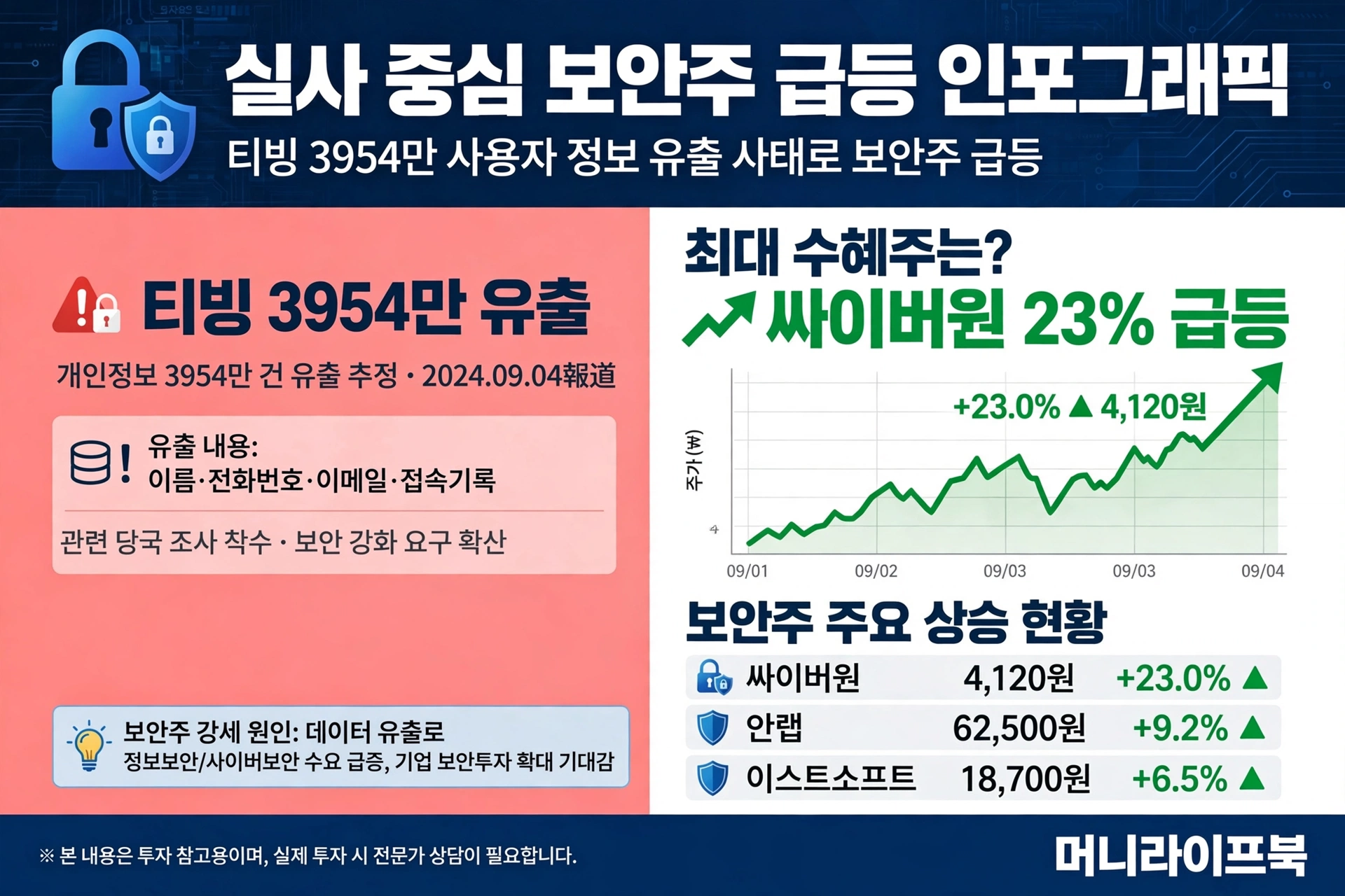 보안주 전체 급등 구조 정리