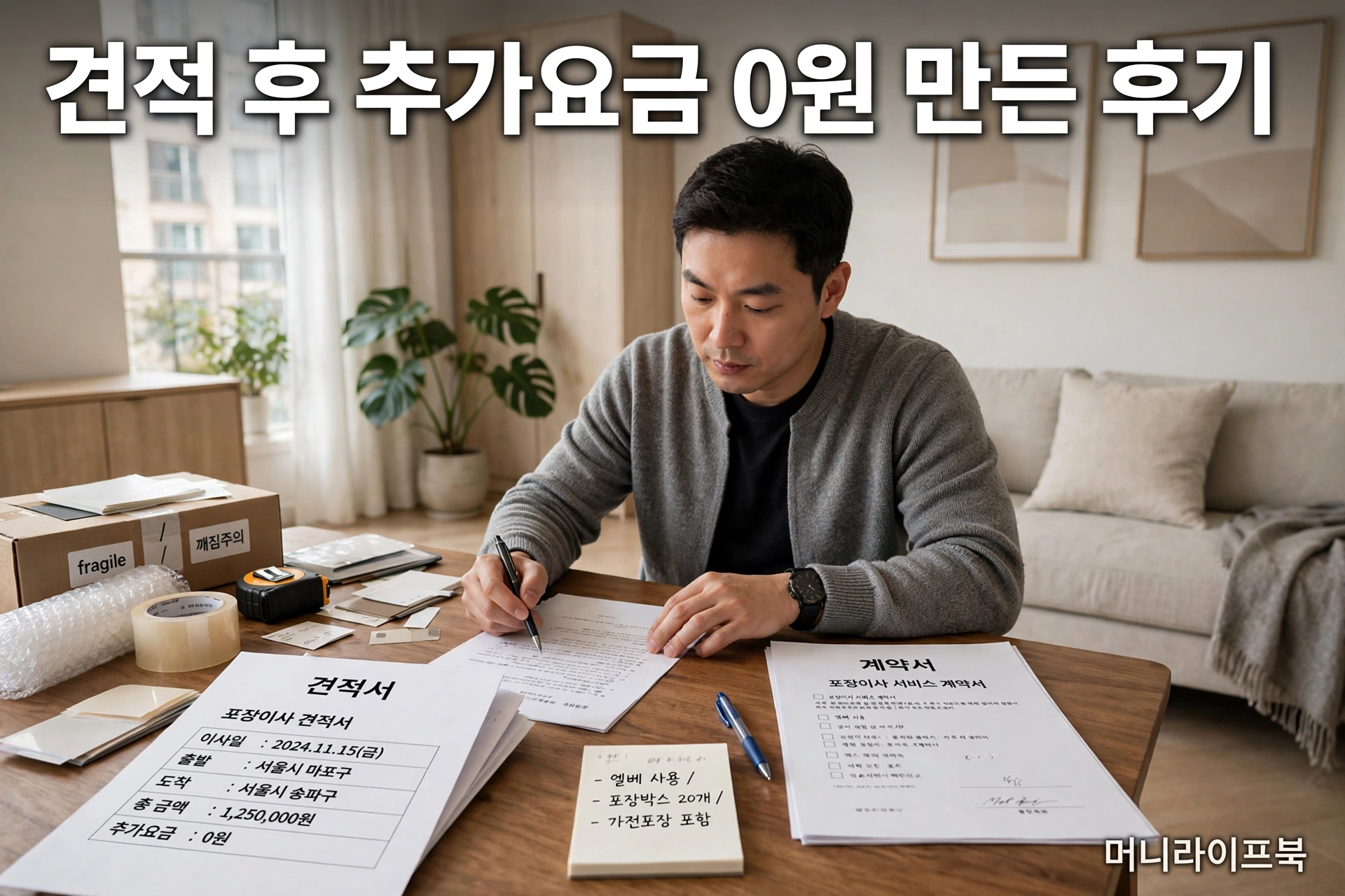견적 후 추가요금 0원 만든 후기