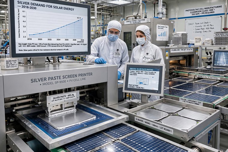 태양광 패널 은 페이스트 공정
