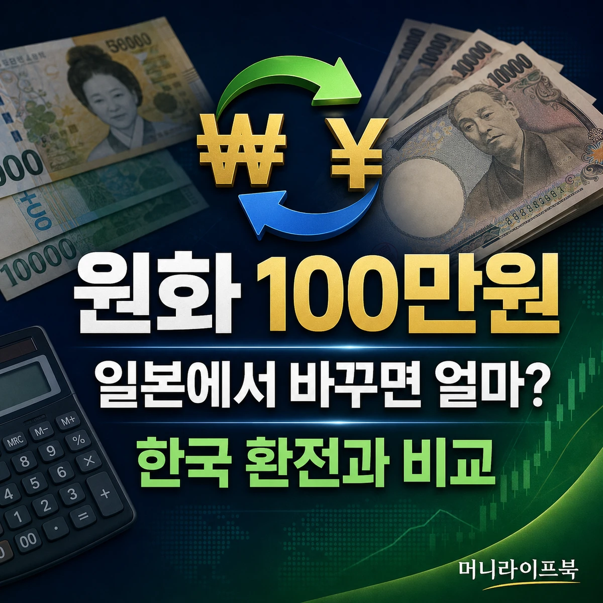 원화 100만원 일본에서 엔화 환전하면 얼마? 한국과 비교