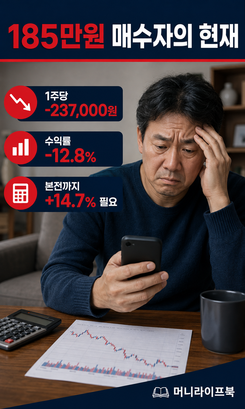 185만원 매수자의 손실과 본전 회복률 요약