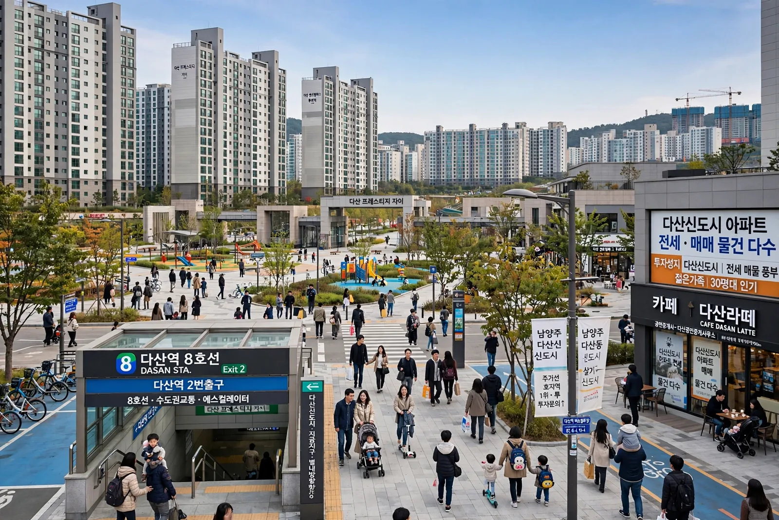 남양주 다산신도시 활기찬 신도시 전경