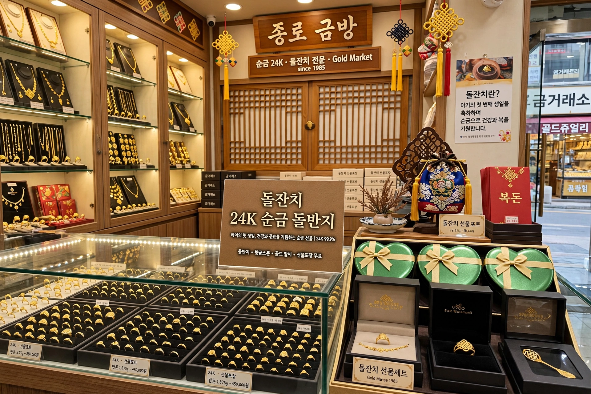 종로 금은방 돌반지 전시