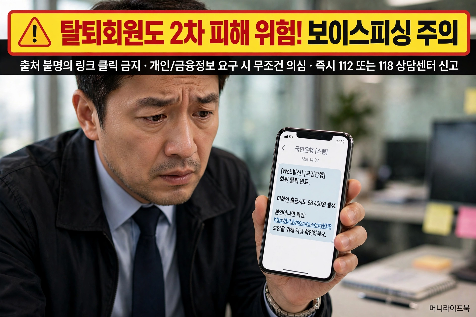 탈퇴회원도 2차 피해 위험 보이스피싱 주의 이미지
