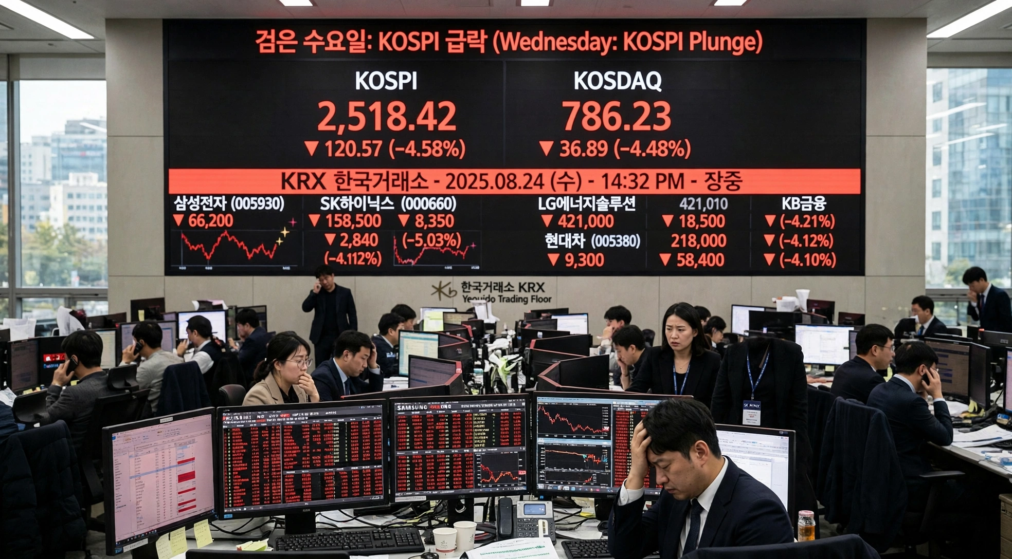 여의도 증권가 오늘 하락장