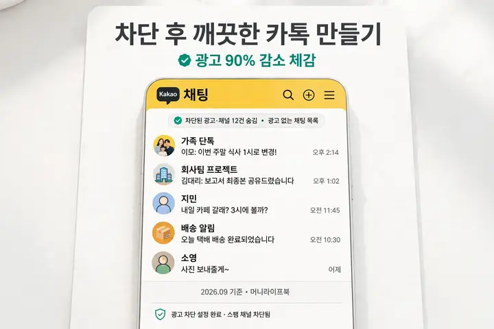 차단 후 깨끗한 카톡
