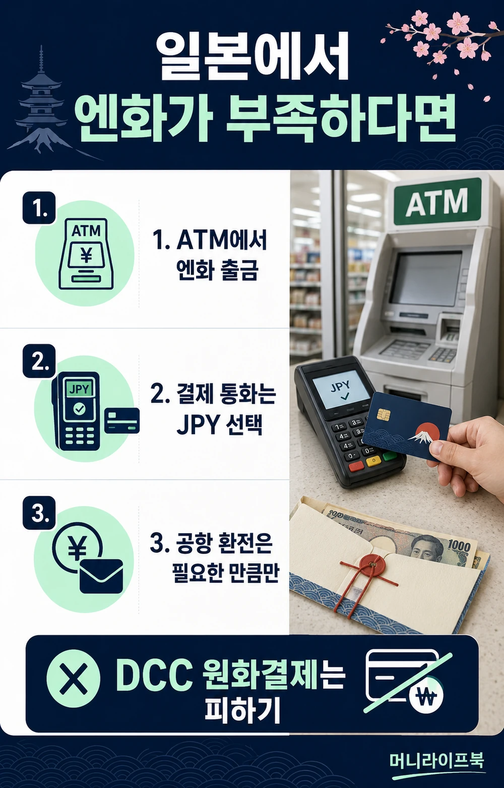 일본에서 엔화가 부족할 때 ATM 출금 JPY 선택 공항 소액 환전 방법