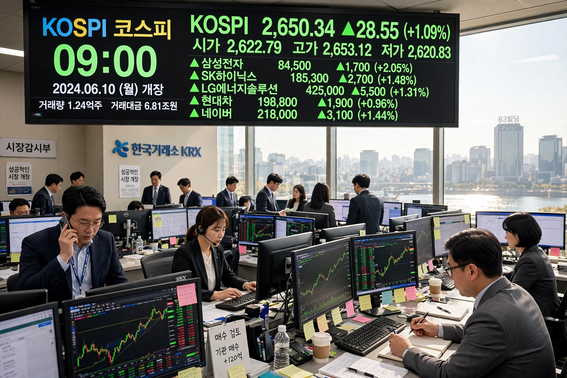 아침 9시 한국거래소 개장 전 모습