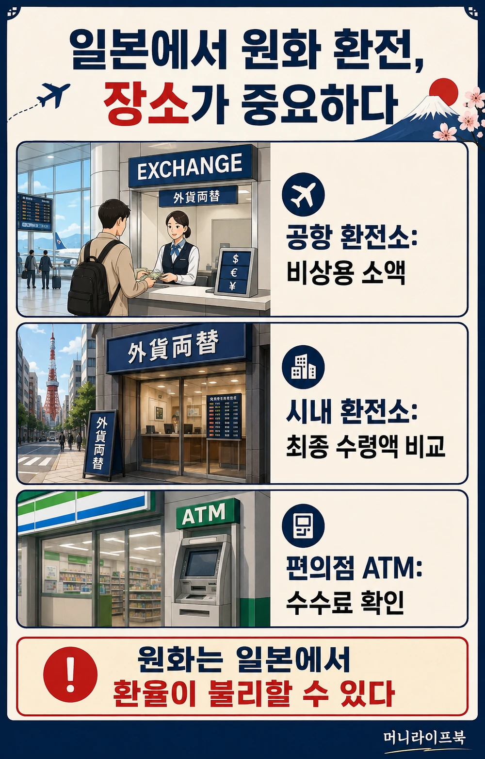 일본 공항 환전소 시내 환전소 편의점 ATM 비교